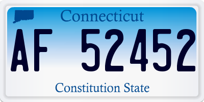 CT license plate AF52452