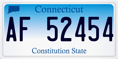 CT license plate AF52454