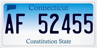 CT license plate AF52455