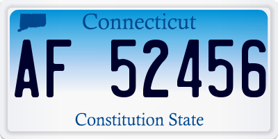 CT license plate AF52456