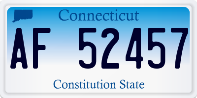 CT license plate AF52457