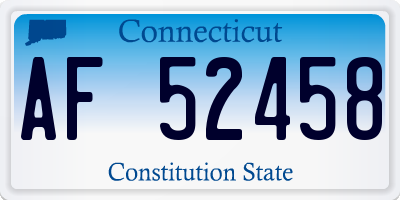 CT license plate AF52458