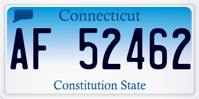 CT license plate AF52462
