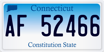 CT license plate AF52466