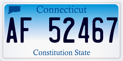 CT license plate AF52467