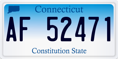 CT license plate AF52471