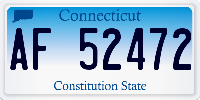 CT license plate AF52472