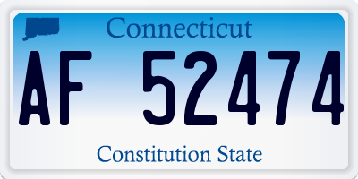CT license plate AF52474