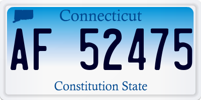 CT license plate AF52475