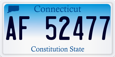 CT license plate AF52477