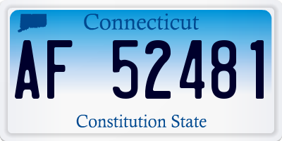 CT license plate AF52481
