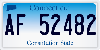 CT license plate AF52482