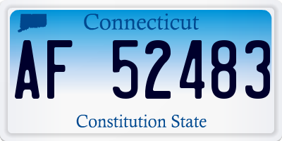 CT license plate AF52483