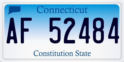 CT license plate AF52484