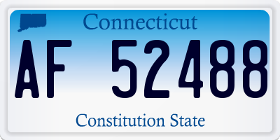 CT license plate AF52488