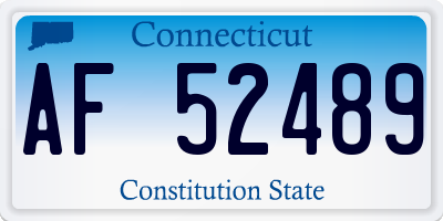 CT license plate AF52489