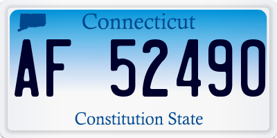 CT license plate AF52490