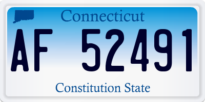 CT license plate AF52491