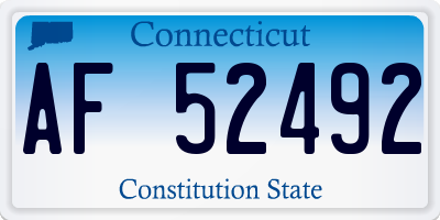 CT license plate AF52492