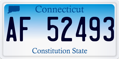 CT license plate AF52493