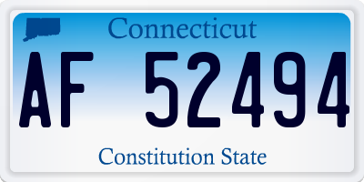 CT license plate AF52494