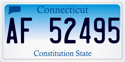 CT license plate AF52495