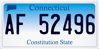 CT license plate AF52496