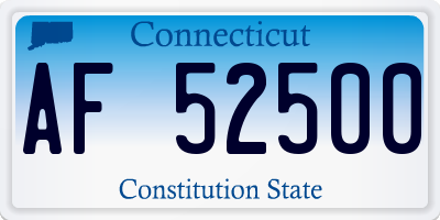 CT license plate AF52500