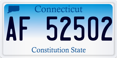 CT license plate AF52502