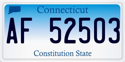 CT license plate AF52503