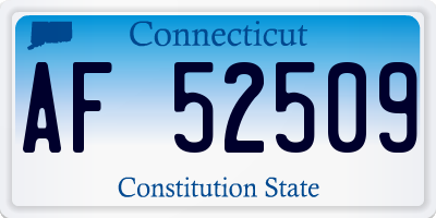 CT license plate AF52509