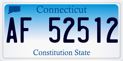 CT license plate AF52512