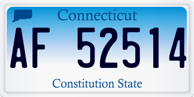 CT license plate AF52514