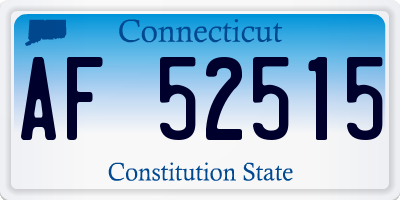 CT license plate AF52515