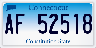 CT license plate AF52518