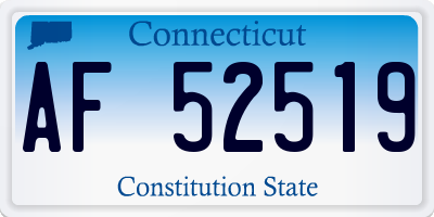 CT license plate AF52519