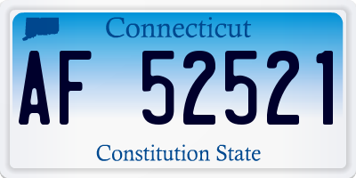 CT license plate AF52521
