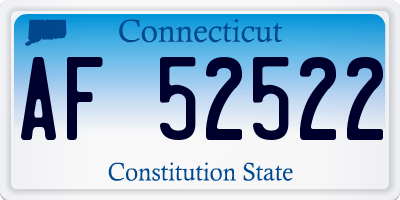 CT license plate AF52522