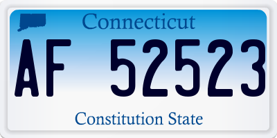 CT license plate AF52523