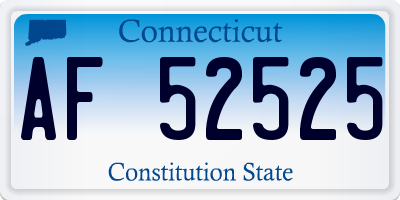 CT license plate AF52525