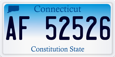 CT license plate AF52526