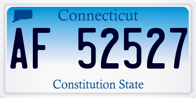 CT license plate AF52527
