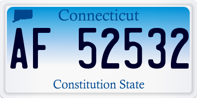 CT license plate AF52532