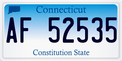 CT license plate AF52535