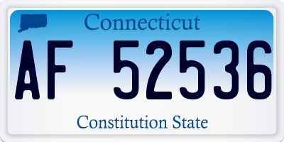 CT license plate AF52536