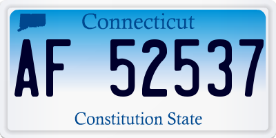 CT license plate AF52537
