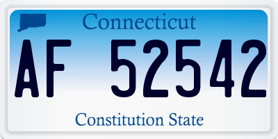 CT license plate AF52542
