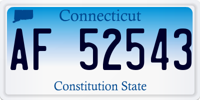 CT license plate AF52543