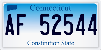 CT license plate AF52544