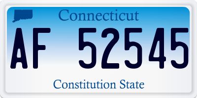 CT license plate AF52545